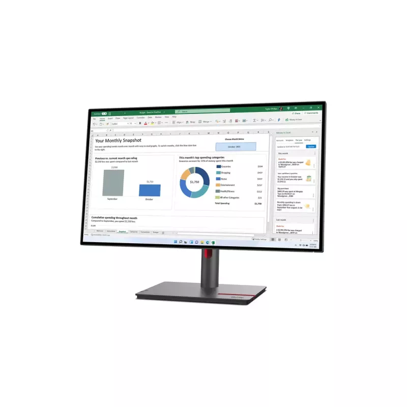 Lenovo ThinkVision P27h-30 Computer Monitor 68,6 cm (27 Zoll) 2560 x 1440 Quad HD LCD Schwarz