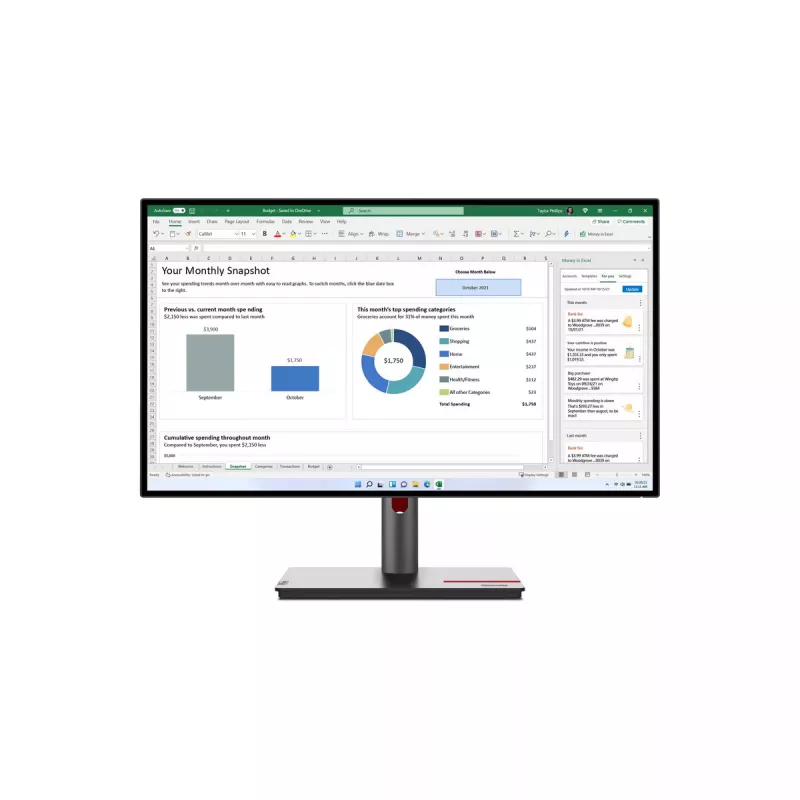 Lenovo ThinkVision P27h-30 Computer Monitor 68,6 cm (27 Zoll) 2560 x 1440 Quad HD LCD Schwarz