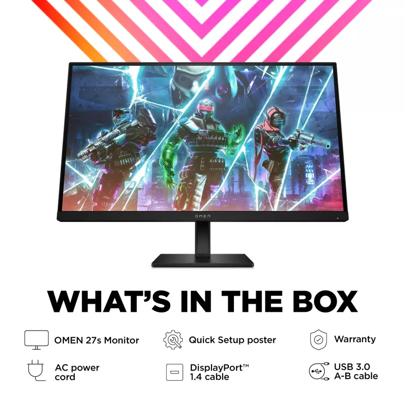OMEN by HP 27-Zoll-FHD-240Hz-Gaming-Monitor – OMEN 27s, 68,6 cm (27 Zoll), 1920 x 1080 Pixel, Full HD, LCD, 1 ms, Schwarz