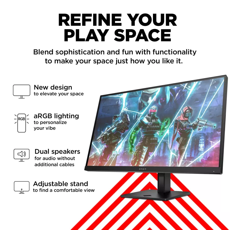 OMEN by HP 27-Zoll-FHD-240Hz-Gaming-Monitor – OMEN 27s, 68,6 cm (27 Zoll), 1920 x 1080 Pixel, Full HD, LCD, 1 ms, Schwarz