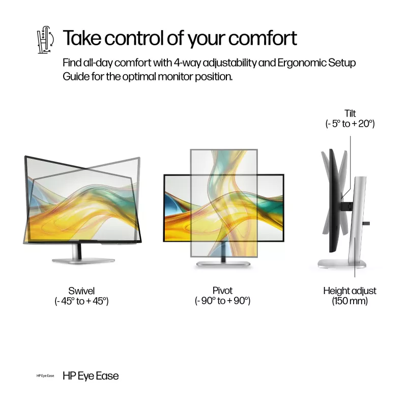 HP Series 5 Pro 27 Zoll QHD Monitor - 527pq, 68,6 cm (27 Zoll), 2560 x 1440 Pixel, Quad HD, LCD, 5 ms, Schwarz