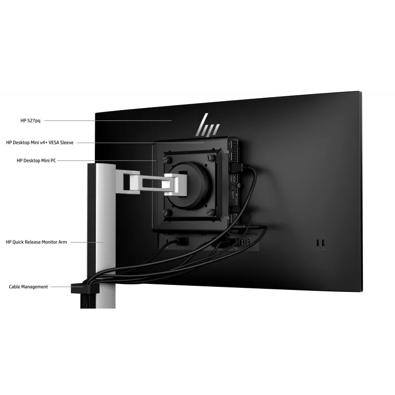 HP Series 5 Pro 27 Zoll QHD Monitor - 527pq, 68,6 cm (27 Zoll), 2560 x 1440 Pixel, Quad HD, LCD, 5 ms, Schwarz