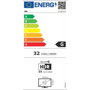 AOC CU34P3CV Computer Monitor 86,4 cm (34 Zoll) 3440 x 1440 Pixel UltraWide Quad HD LED Schwarz