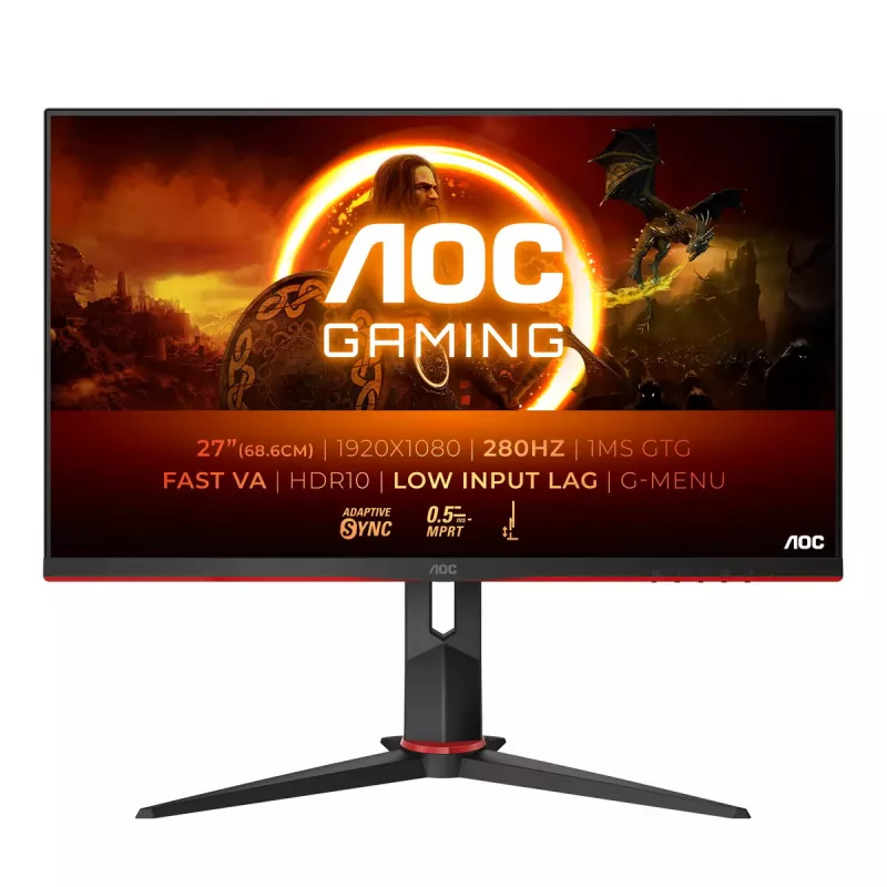 AOC G2 27G2ZN3/BK Computer Monitor 68,6 cm (27 Zoll) 1920 x 1080 Pixel Full HD LCD Schwarz, Rot