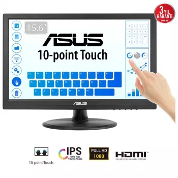 ASUS Touch VT169HE Computermonitor 39,6 cm (15,6 Zoll) 1920 x 1080 Pixel Full HD LED Touchscreen Tischmontage Schwarz