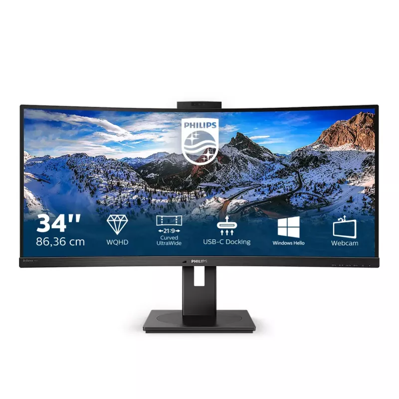 Philips P Line 346P1CRH/00 Computer Monitor 86,4 cm (34 Zoll) 3440 x 1440 Pixel UltraWide Quad HD LED Schwarz