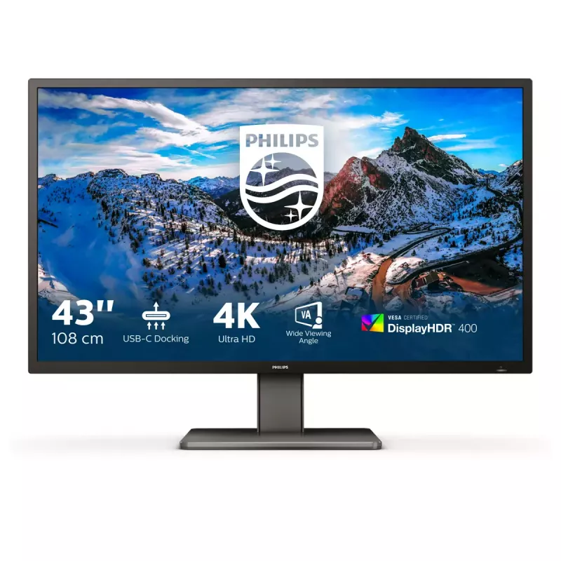 Philips P Line 439P1/00 Computer Monitor 108 cm (42,5 Zoll) 3840 x 2160 Pixel 4K Ultra HD LCD Schwarz