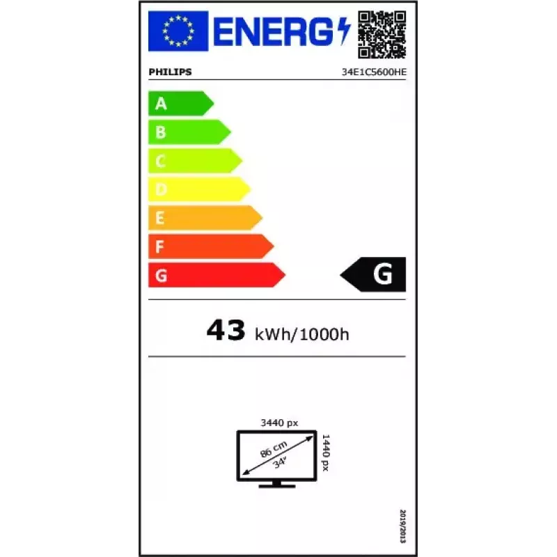 Philips 5000 series 34E1C5600HE/00 Computermonitor 86,4 cm (34 Zoll) 3440 x 1440 Pixel 4K Ultra HD LED Schwarz