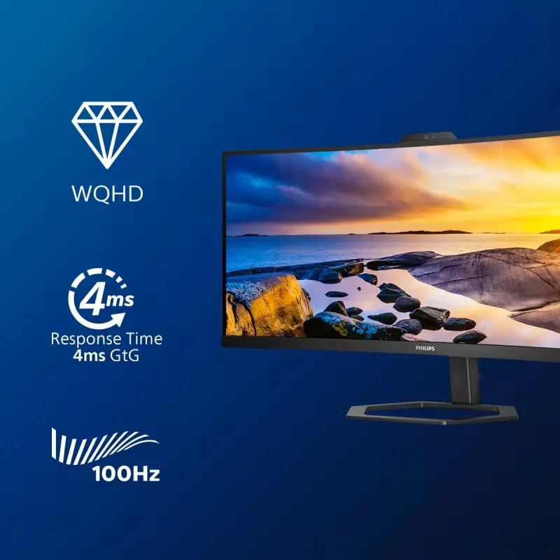 Philips 5000 series 34E1C5600HE/00 Computermonitor 86,4 cm (34 Zoll) 3440 x 1440 Pixel 4K Ultra HD LED Schwarz