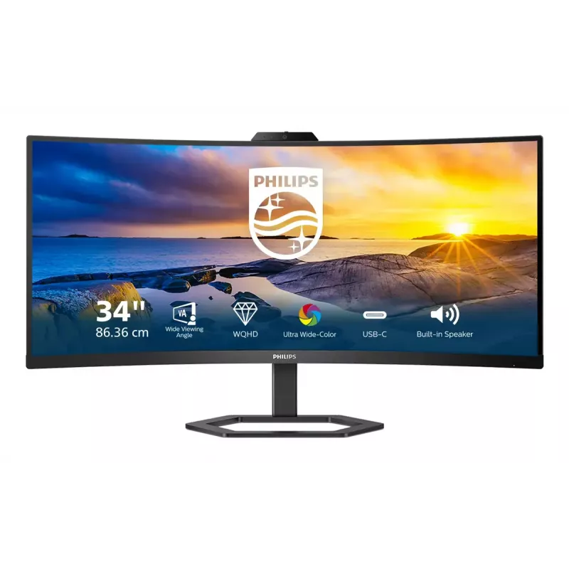 Philips 5000 series 34E1C5600HE/00 Computermonitor 86,4 cm (34 Zoll) 3440 x 1440 Pixel 4K Ultra HD LED Schwarz