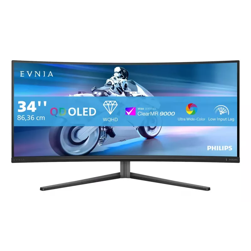 Philips Evnia 34M2C6500/00 Computer-Monitor 86,4 cm (34 Zoll) 3440 x 1440 Pixel Wide Quad HD QD-OLED Grau