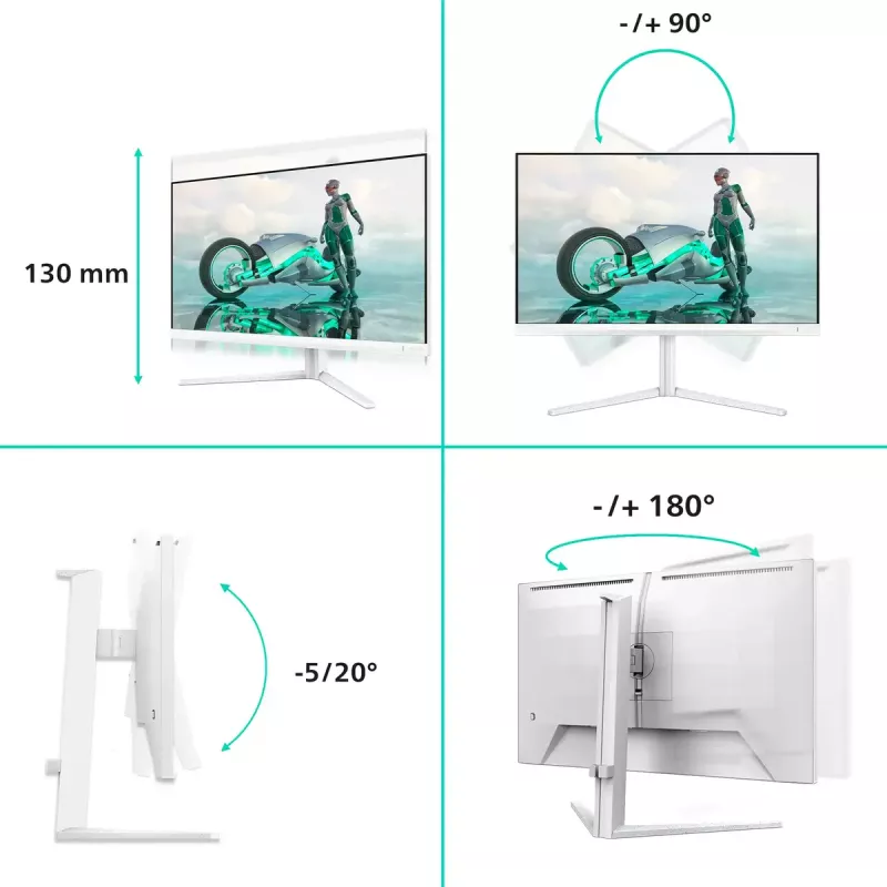 Philips Evnia 27M2N3501PA/00 Computer Monitor 68,6 cm (27 Zoll) 2560 x 1440 Pixel Quad HD LCD Weiß
