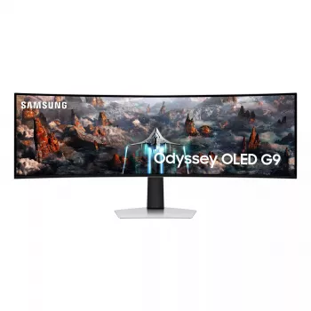 Samsung G93SC Computer Monitor 124,5 cm (49 Zoll) 5120 x 1440 Dual QHD OLED Silber