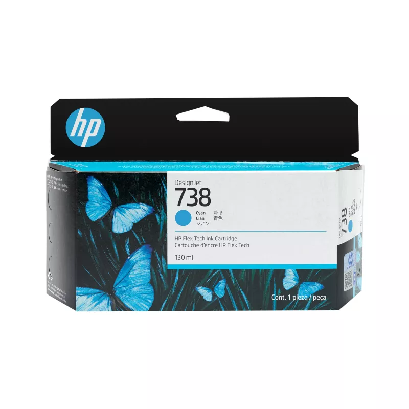 Tintenpatrone HP 738 Cyan (Modell 498N5A) für kompatible HP-Drucker