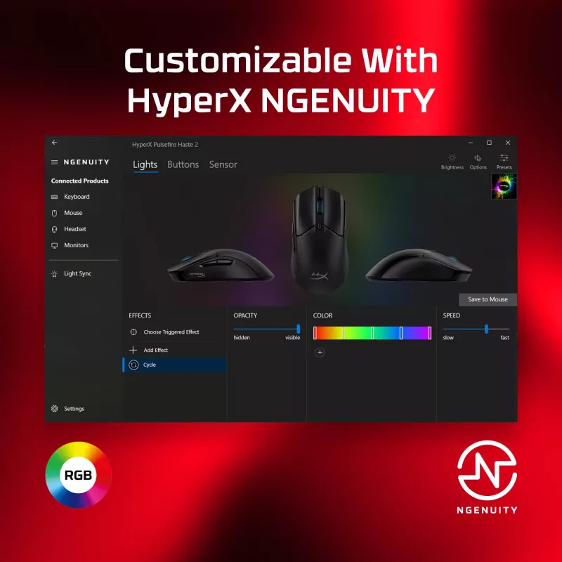 HyperX Pulsefire Haste 2 – Gaming-Maus (Schwarz)