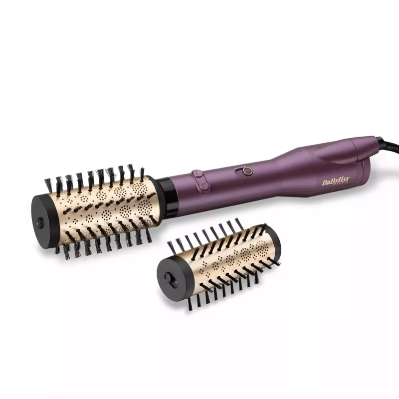 Heißluftbürste BABYLISS Big Hair Dual AS950E — 650 W, 2 Heizstufen, 5 cm Bürstendurchmesser, 2 Bürstenköpfe, 2,5 m Kabel, Violett/Roségold/Schwarz