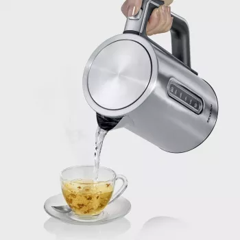 Elektrischer Wasserkocher Severin 1.7 L 3000 W Schwarz Edelstahl