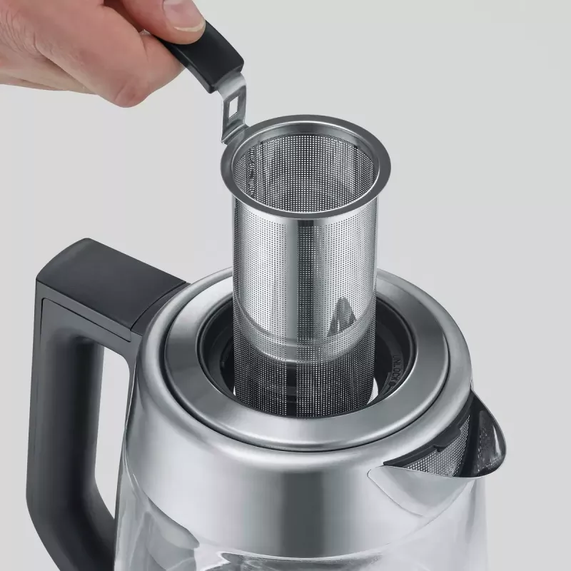 Elektrischer Wasserkocher SEVERIN WK 3480 — 1,7 L Fassungsvermögen, 3000 W, weiß, Gehäuse aus Glas/Kunststoff/Edelstahl