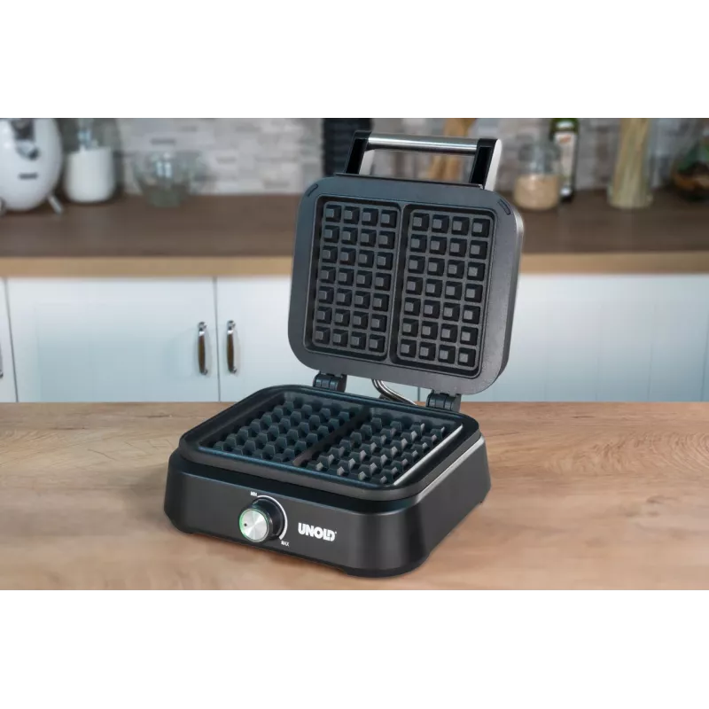 Waffeleisen Unold Belgisches Waffeleisen Brüssel 2 Waffeln Rechteckig Schwarz 1500 W