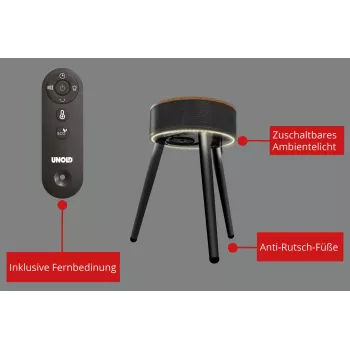 Unold 86545 elektrische Raumheizung Innenbereich Schwarz, Holz Ventilator elektrische Raumheizung