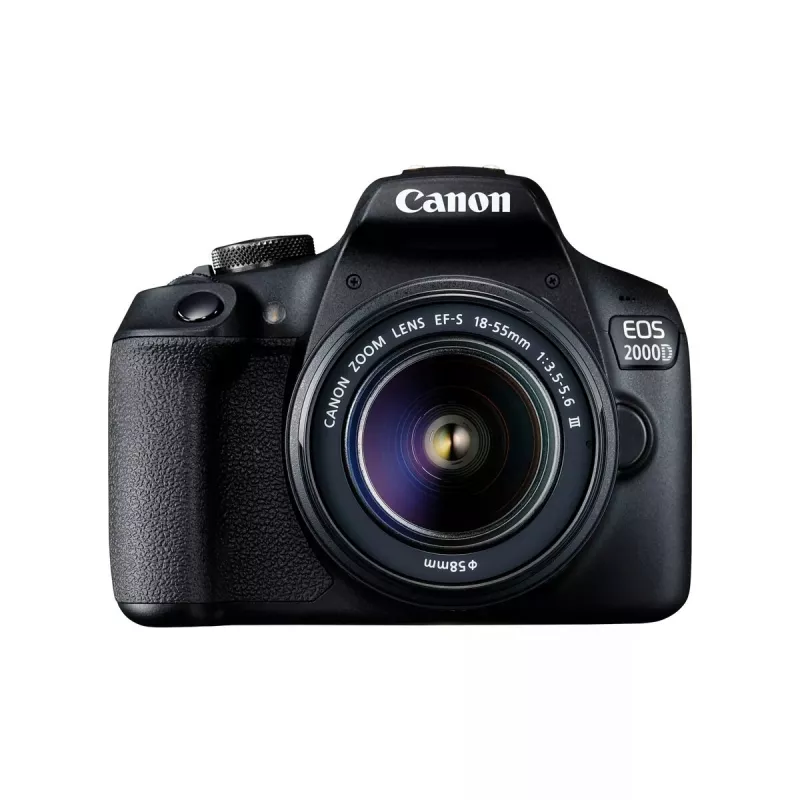 Canon EOS 2000D + EF-S 18-55mm f/3.5-5.6 III SLR Kamera Kit 24,1 MP CMOS 6000 x 4000 Pixel Schwarz