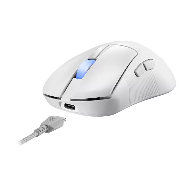 ASUS ROG Keris II Ace Wireless AimPoint White Maus Gaming Rechtshändig RF Wireless + Bluetooth + USB Typ-A Optisch 42000 DPI