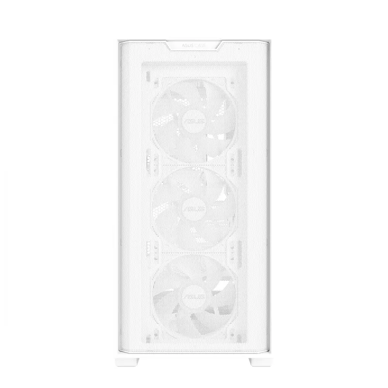 PC-Gehäuse ASUS A21 PLUS Micro ATX weiß — unterstützt Micro ATX/Mini-ITX, 3x120mm Frontlüfter, 1x120mm Hecklüfter, 360mm Frontradiator, GPU bis 380 mm