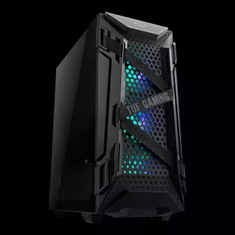 PC-Gehäuse ASUS TUF GAMING CASE GT301 — Midi-Tower ATX, gehärtetes Glas, 3x120mm Frontlüfter, 1x120mm Rücklüfter, unterstützt ATX/Micro-ATX/Mini-ATX