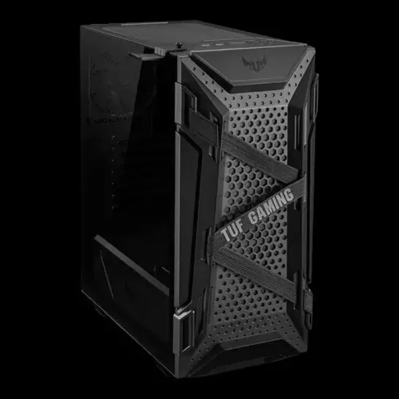 PC-Gehäuse ASUS TUF GAMING CASE GT301 — Midi-Tower ATX, gehärtetes Glas, 3x120mm Frontlüfter, 1x120mm Rücklüfter, unterstützt ATX/Micro-ATX/Mini-ATX
