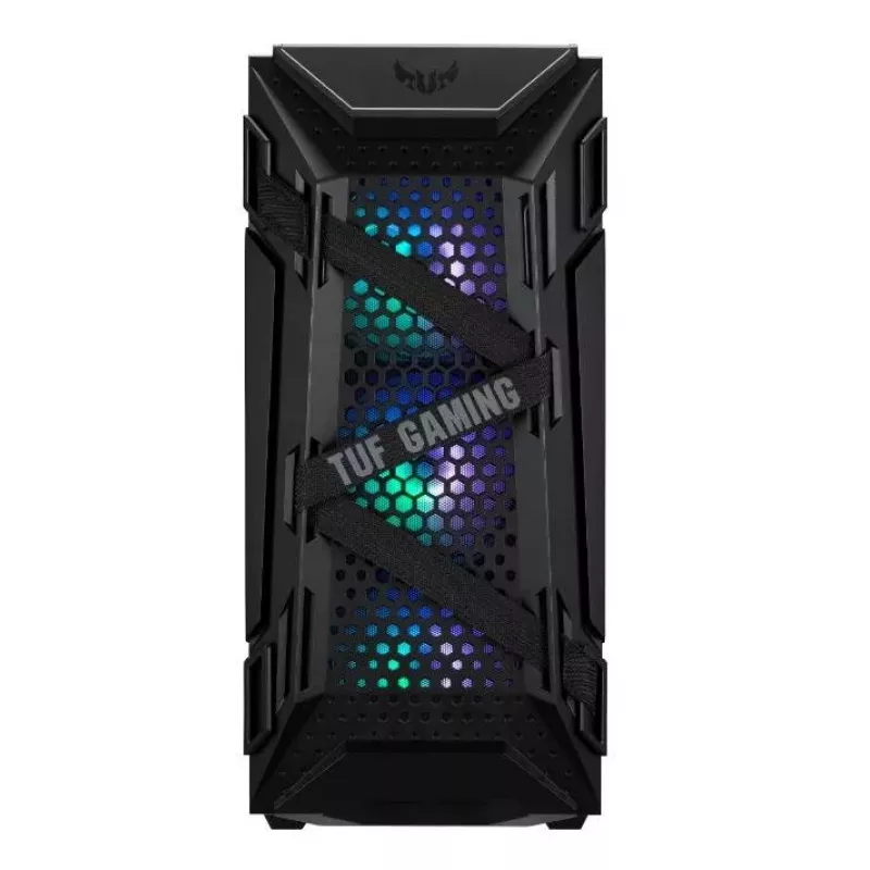 PC-Gehäuse ASUS TUF GAMING CASE GT301 — Midi-Tower ATX, gehärtetes Glas, 3x120mm Frontlüfter, 1x120mm Rücklüfter, unterstützt ATX/Micro-ATX/Mini-ATX