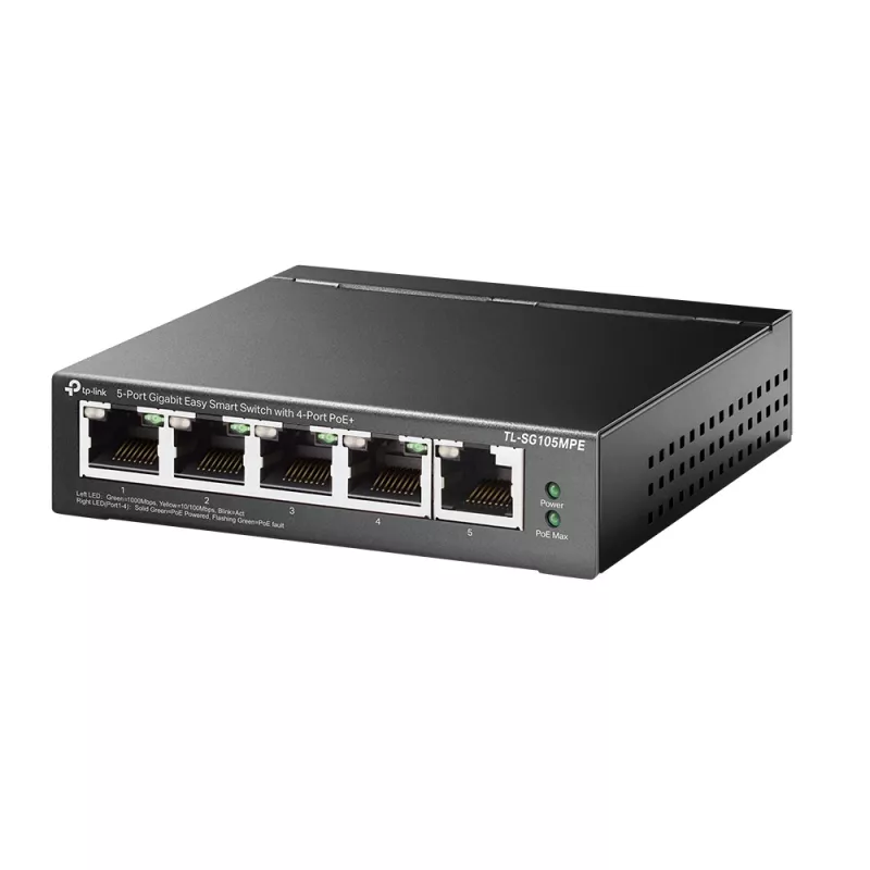 TP-Link 5-Port Gigabit Easy Smart Switch mit 4-Port PoE+, L2, Gigabit Ethernet (10/100/1000), Power over Ethernet (PoE)