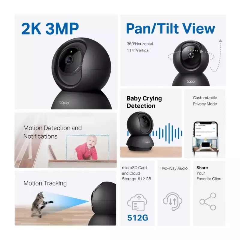 TP-Link Tapo Pan/Tilt Home Security Wi-Fi-Kamera