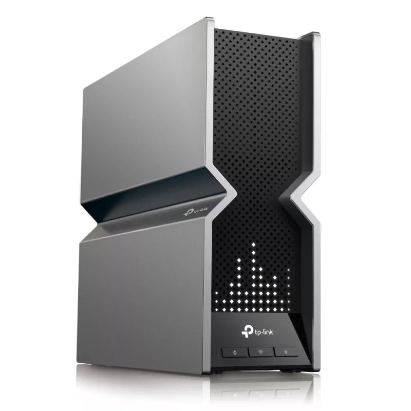 TP-Link Archer BE19000 Tri-Band Wi-Fi 7 Router, Wi-Fi 7 (802.11be), Tri-Band (2,4 GHz / 5 GHz / 6 GHz), Ethernet LAN, Schwarz, Edelstahl, Tischrouter