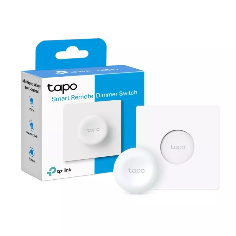 TP-Link Tapo Smart Remote Dimmer Switch, Smart-Dimmer, Extern, Tasten, Drehregler, Weiß, 886 - 922 MHz, Batterie