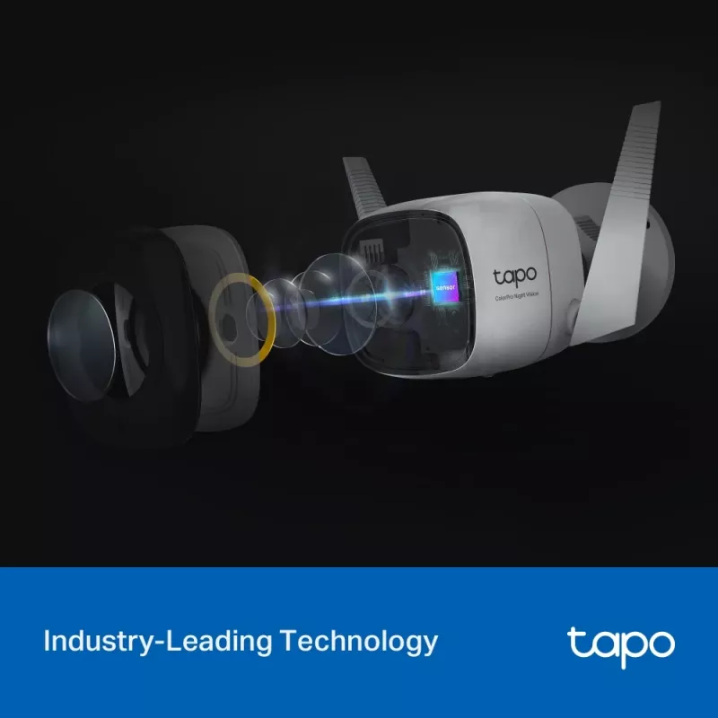 TP-Link Tapo Outdoor Security Wi-Fi Camera, IP security camera, Indoor & outdoor, Wireless, CE, FCC, RoHS, RCM, Wall, White