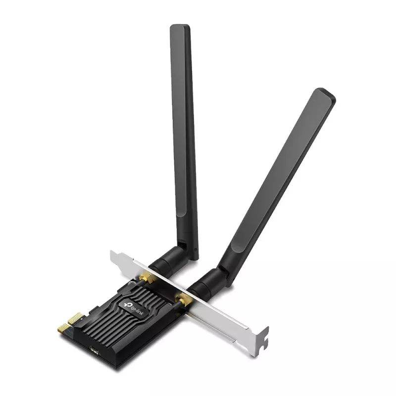 TP-Link AX1800 Wi-Fi 6 Bluetooth 5.2 PCIe Adapter, Intern, Kabellos, PCI Express, WLAN / Bluetooth, 1800 Mbit/s, Schwarz