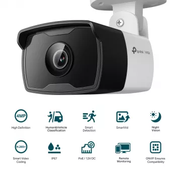 TP-Link VIGI C340I 2.8MM Überwachungskamera Bullet IP Sicherheitskamera Außenbereich 2560 x 1440 Pixel Decke/Wand/Stange