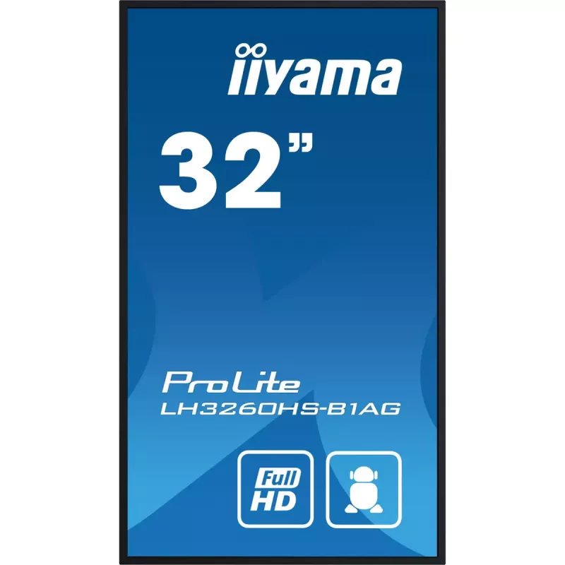 iiyama LH3260HS-B1AG Signage Display Digital A-board 80 cm (31,5 Zoll) LED Wi-Fi 500 cd/m² Full HD Schwarz Integrierter Prozessor Android 11 24/7