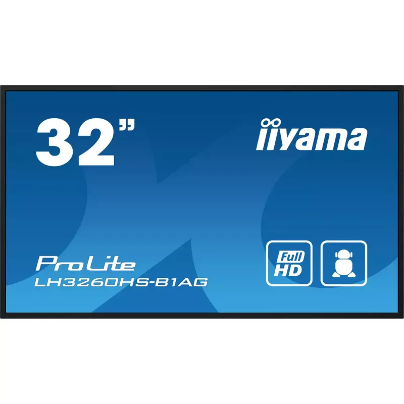 iiyama LH3260HS-B1AG Signage Display Digital A-board 80 cm (31,5 Zoll) LED Wi-Fi 500 cd/m² Full HD Schwarz Integrierter Prozessor Android 11 24/7