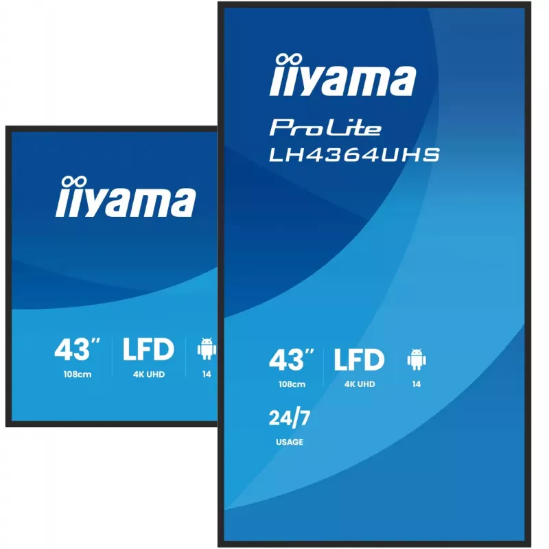 Digital-Signage-Flachbildschirm iiyama LH4364UHS-B1AG 43 Zoll LED 4K Ultra HD