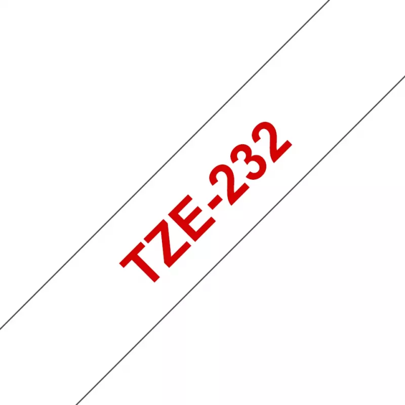 Etikettenband Brother TZE-232 Rot auf Weiß