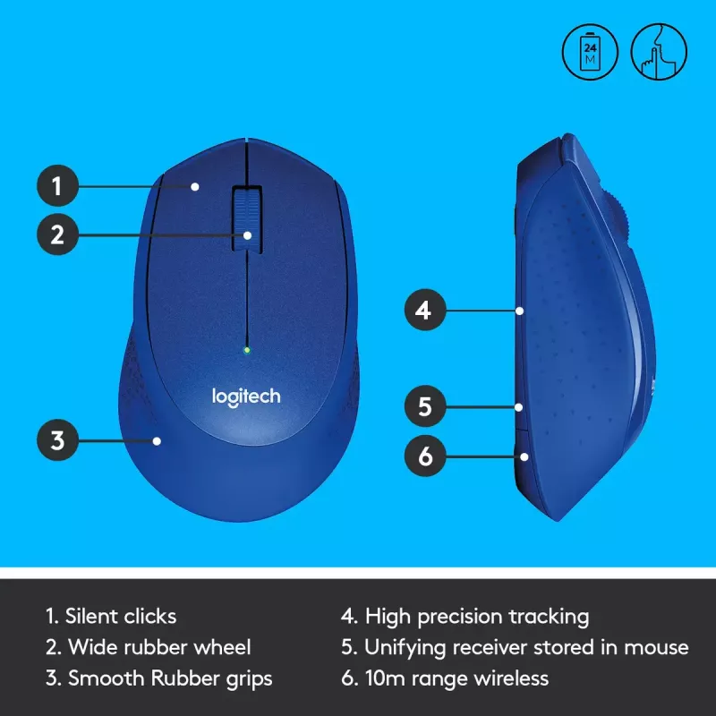 Mouse Logitech M330 SILENT PLUS RF Wireless