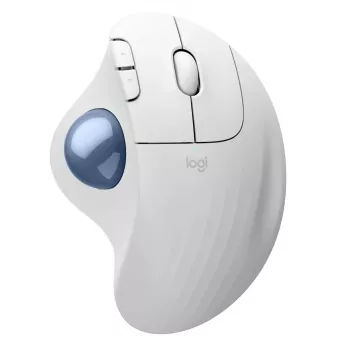 Logitech Ergo Series ERGO M575S - Trackball - ergonomisch - optisch - 5 Tasten - kabellos - Bluetooth, 2,4 GHz - Logitech Logi Bolt USB-Empfänger - Off White (910-007030)