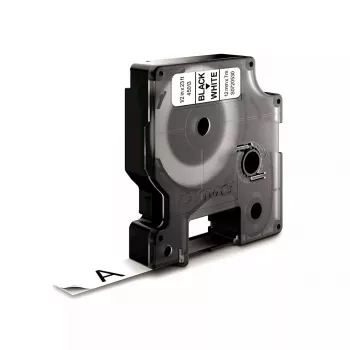 DYMO Authentic D1 Labels | Schwarzer Druck auf weißem Band | 12 mm x 7 m | Selbstklebende Etiketten für LabelManager Etikettendrucker | Hergestellt in Europa