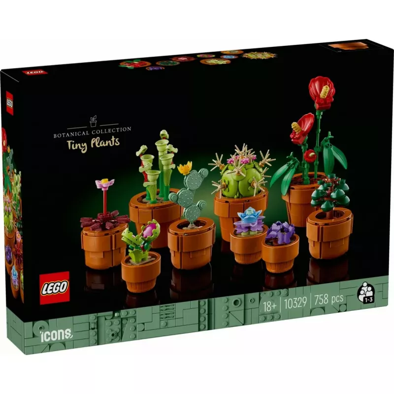 LEGO Icons Mini Pflanzen Set 10329 — 9 baubare kleine Pflanzenmodelle, 758 Teile, ab 18 Jahren