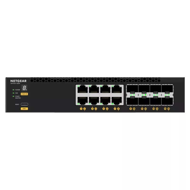 NETGEAR M4350-8X8F Managed L3 10G Ethernet (100/1000/10000) 1U Schwarz
