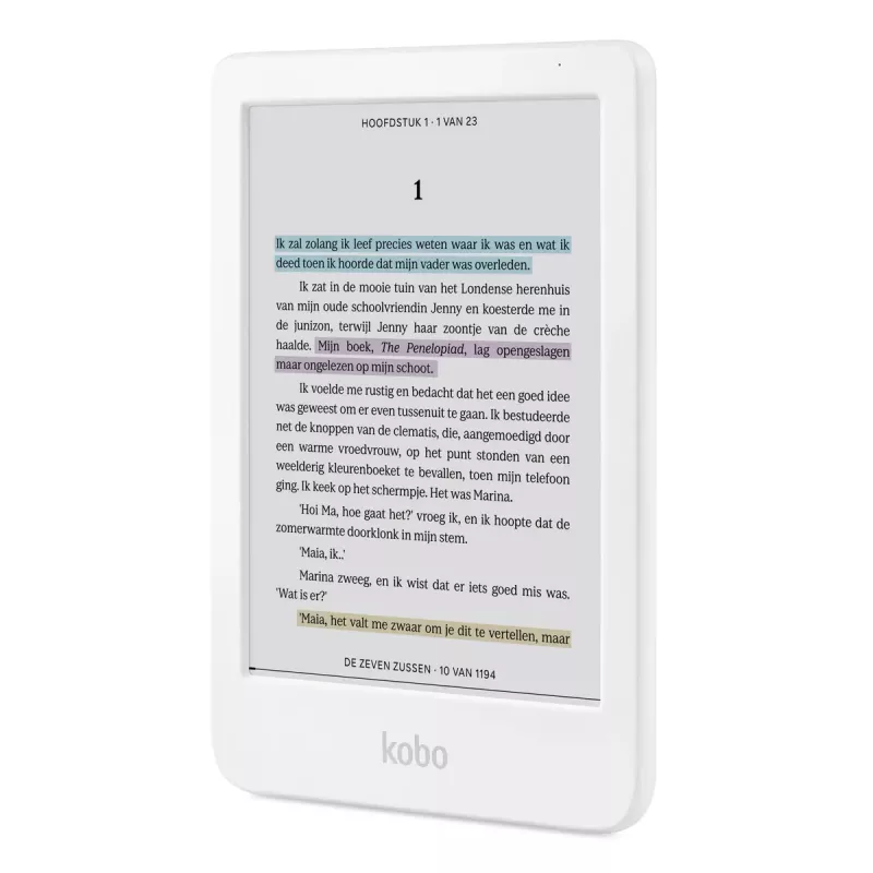 E-Book-Reader Kobo Clara Colour N367 – 6 Zoll E Ink Kaleido Touchscreen, 16 GB, Wi‑Fi, Bluetooth, weiß