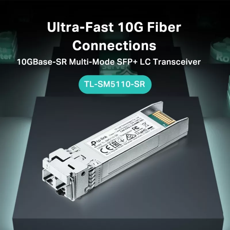 TP-Link 10GBase-SR SFP+ LC Transceiver, Glasfaser, 10000 Mbit/s, SFP+, LC (UPC), 50/125,62.5/125 µm, 300 m