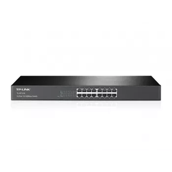 TP-Link 16-Port 10/100Mbps Rackmount Netzwerk-Switch, Unmanaged, Fast Ethernet (10/100), Rackmontage, 1U