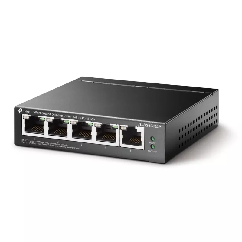 TP-Link TL-SG1005LP Netzwerk-Switch Unmanaged Gigabit Ethernet (10/100/1000) Power over Ethernet (PoE) Schwarz